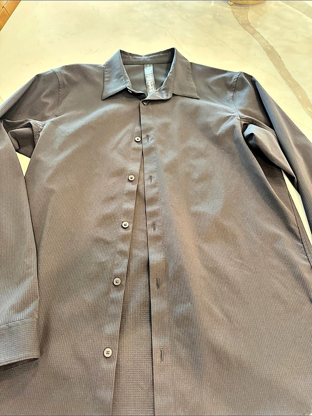 Lululemon Airing Easy Long-Sleeve Shirt Black Checkered Large